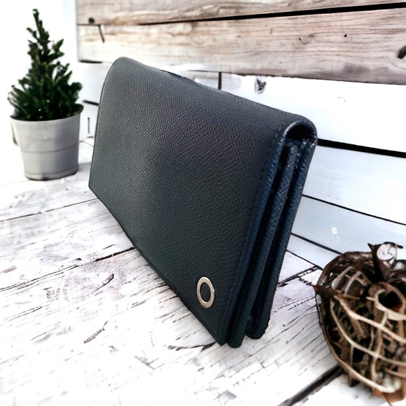 Bulgari Bvlgari B Zero 1 Blue Pebbled Bifold Long Wallet EXCELLENT - Picture 2 of 11